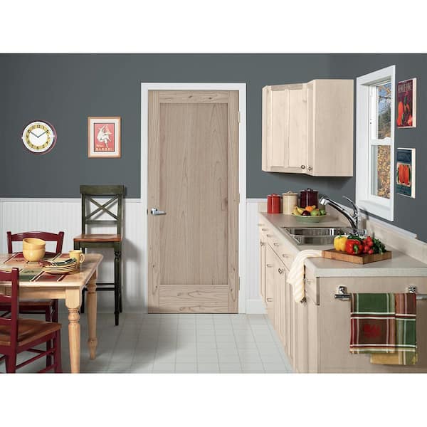 MODA Rustic 30 in. x 80 in. Left-Hand Natural Unfinished Wood Single Prehung Interior Door