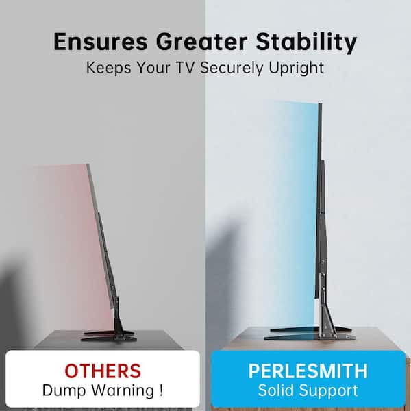 PERLESMITH Universal TV Stand For 22-70 Inch TVs - Height Adjustable Table Top Stand Holds 110lbs
