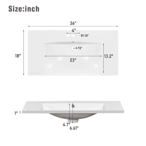 36 in. W x 18 in. D x 35 in. H Single Sink Freestanding Bath Vanity in Green with White Resin Top