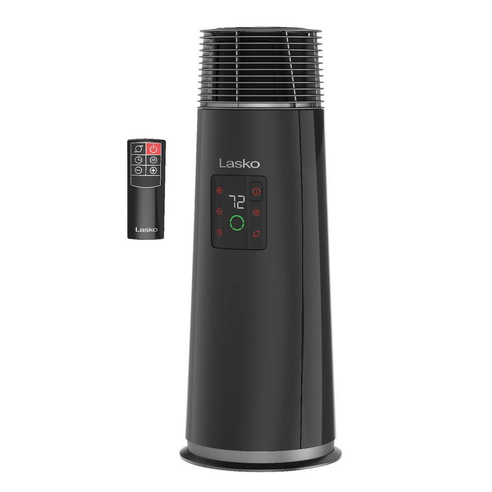 Lasko 1500Watt 24 in. Black Electric Tower Ceramic Full Circle Warmth Space Heater with 3