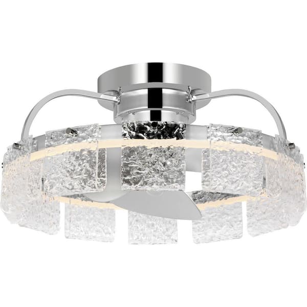 Fanin Collection 20.62 in. Indoor Outdoor 3-Blade Polished Chrome Luxe Ceiling Fan with Silver Blades