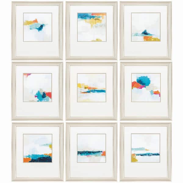 Atmospheric by Vess 9-Piece Framed Abstract Wall Art 16 in. x 14 in.