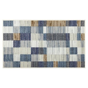 Pawleys Blue 1 ft. 8 in. x 2 ft. 10 in. Machine Washable Area Rug