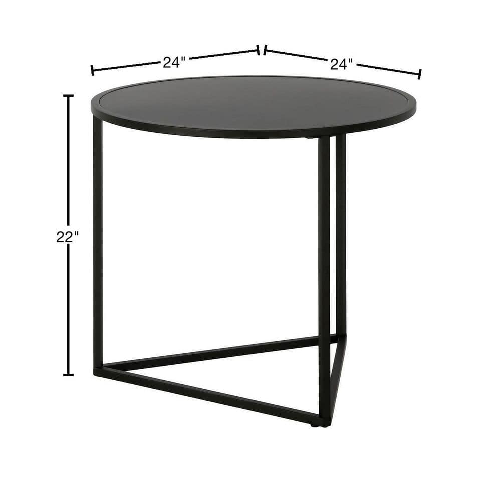 Jenson 24" Blackened Bronze Round Metal Side Table