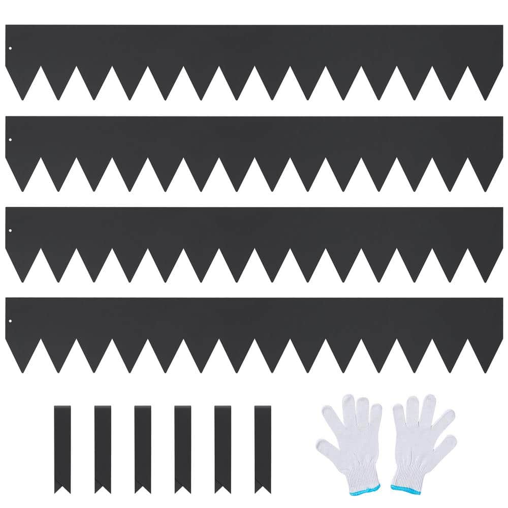 Black Galvanized Steel Garden Edging Border Set