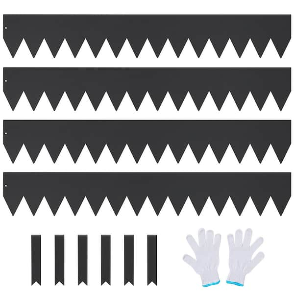 0.71 in. W x 40 in. L x 6 in. H Steel Landscape Edging Steel Garden Edging Borders Strips Hammer Edging Black (4-Pack)