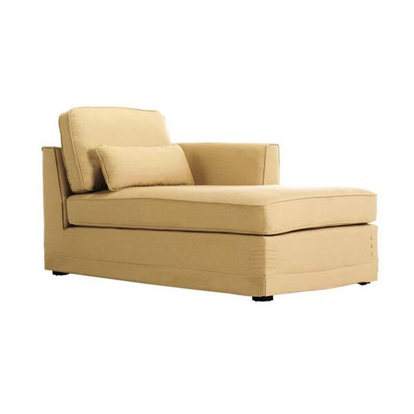 Unbranded Tyson Khaki 37 in. W Sectional Pieces Right Arm Chaise Loveseat