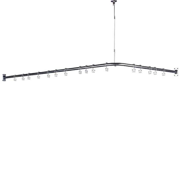 78 in. Adjustable Straight Decorative Tension Shower Rod in Chrome