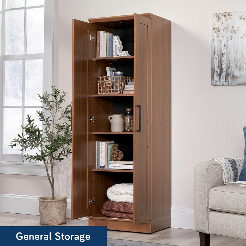 Sienna Oak Tall Engineered Wood Storage Cabinet