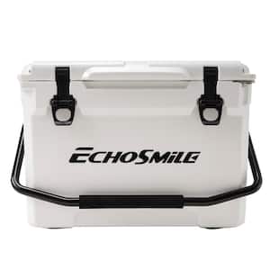 25 qt. Outdoor White Insulated Box, Chest Cooler with Stretch Lock