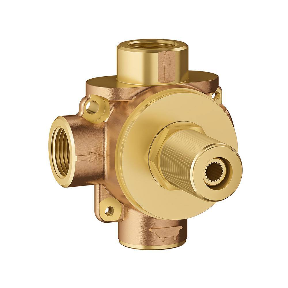 Brass and Blue Modern 3-Way Diverter Valve