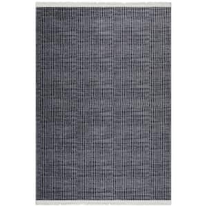 Non Shedding Washable Wrinkle-free Cotton Flatweave Solid 4x6 Indoor Area Rug, 4 ft. x 6 ft., Brown/Charcoal