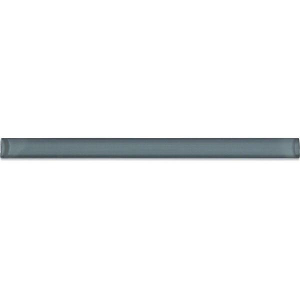 Ivy Hill Tile Gray Blue Glass Pencil Liner Trim Wall Tile - 0.75 in. x 2.75 in. Tile Sample