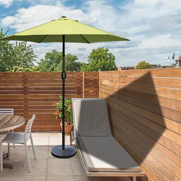 7.5 ft. Steel Crank Market Patio Umbrella in Lime Green
