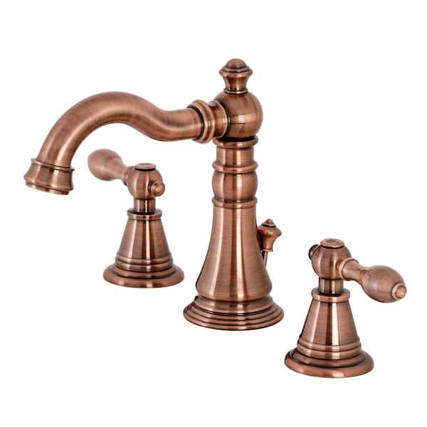 Kingston Brass English Classic 8 in. Widespread 2-Handle Bathroom Faucet in Antique Copper