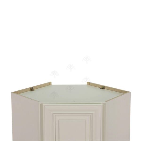 LIFEART CABINETRY Princeton Assembled 24 in. x 30 in. x 12 in. Wall Diagonal Corner Cabinet with 1-Door 2-Shelves in Off-White