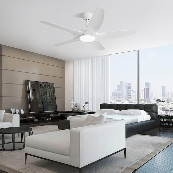 Sofucor 48 in. Indoor Noiseless White Integrated LED Reversible