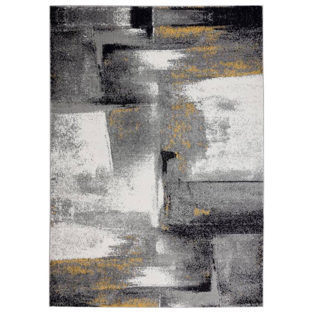 Lagos Collection Grey 8x10 Modern Abstract Stain Resist Polypropylene   Grey Area Rugs 7558 Grey 8x10 64 1000 