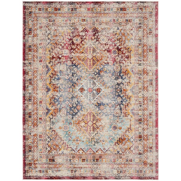 Nourison Vintage Kashan Multicolor 8 ft. x 10 ft. Bordered Traditional Area Rug