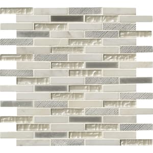 Snow House 12 in. x 13.13 in. Textured Glass; Stone Metal Look Wall Tile (9.8 sq. ft./Case)
