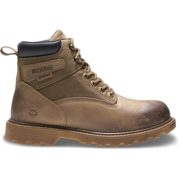 Wolverine Men's Floorhand Waterproof 6'' Work Boots - Soft Toe - Sand Size 9(M)