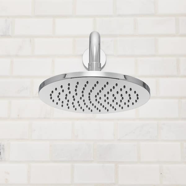 1-Spray 8 in. Single Ceiling MountHigh Pressure Fixed Rain Shower Head in Polished Chrome