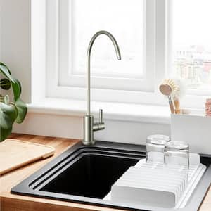 Single Handle Single Hole Water Filter Standard Kitchen Faucet in Brushed Nickel