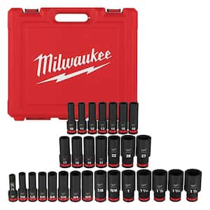 SHOCKWAVE 1/2 in. Drive SAE and Metric 6 Point Impact Socket Set (29-Piece)