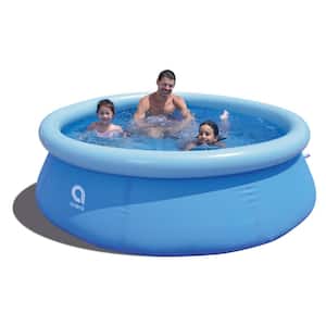blue inflatable pool