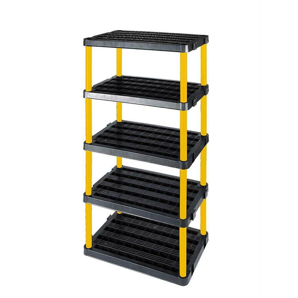 GRACIOUS LIVING Black 6-Tier Plastic Garage Storage Shelving Unit (24 in. W  x 36 in. H x 12 in. D) 91090-1C-16 - The Home Depot