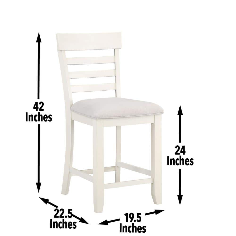 Hyland Light Brown and White 6-Piece Counter-Height Dining Set
