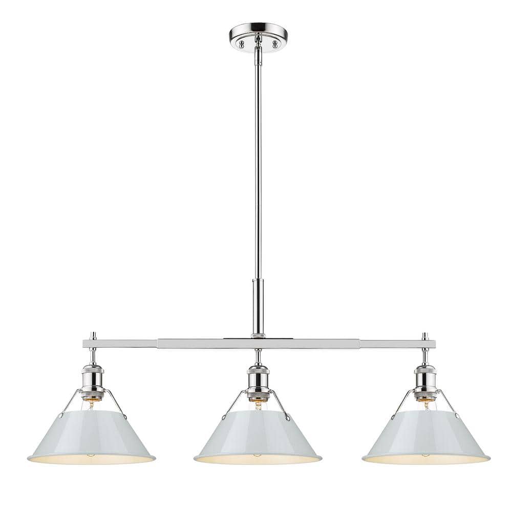 Orwell 100-Watt 3-Light Chrome and Dusky Blue Linear Pendant Light price history on PriceWatchPro