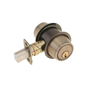 B500 Series Antique Brass 5-Pin Single Cylinder Deadbolt Certified Grade 2 for Security and Durability
