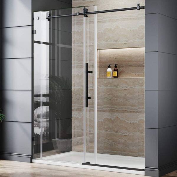 Sally Bathroom Accessories Sets Frameless Showerroom Bathtub Matt Black  Sliding Glass Shower Door - China Shower Door, Glass Door