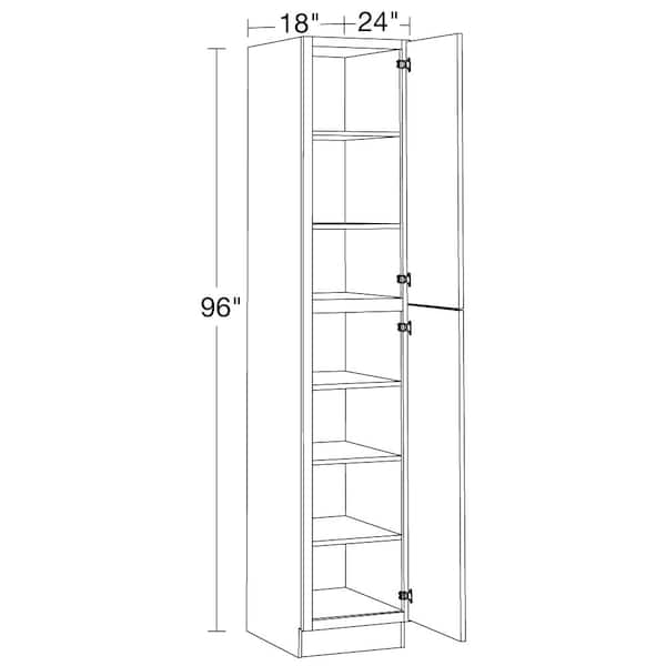 Home Decorators Collection Washington Vesper White Plywood Shaker Assembled Pull Out Pantry Kitchen Cabinet Sft CLS 9.5 in W x 24 in D x 34.5 in H