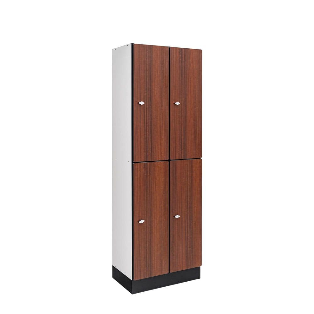 2-Tier Double Column 4-Compartment Wood Locker Cabinet in Walnut price history on PriceWatchPro