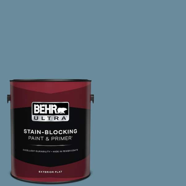 BEHR ULTRA 1 gal. #550F-5 Winter Lake Flat Exterior Paint & Primer