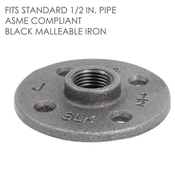 1/2" Black Malleable Iron Floor Flange 