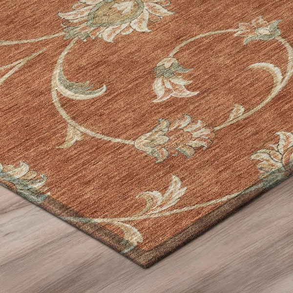 Chantille Machine Washable Indoor/Outdoor Abstract ACN3079 Rust 3 ft. x 5 ft. Area Rug
