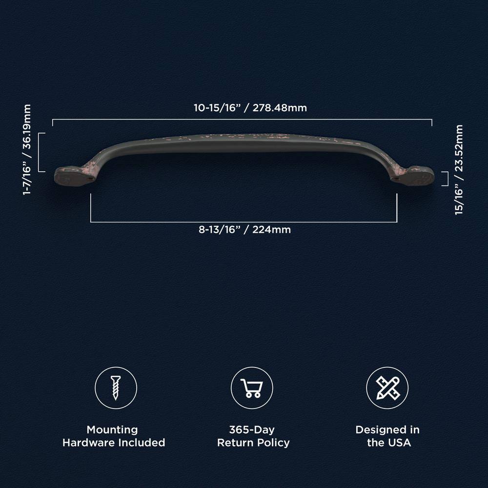 Refined Rustic Matte Black Iron Cabinet Bar Pull Handle