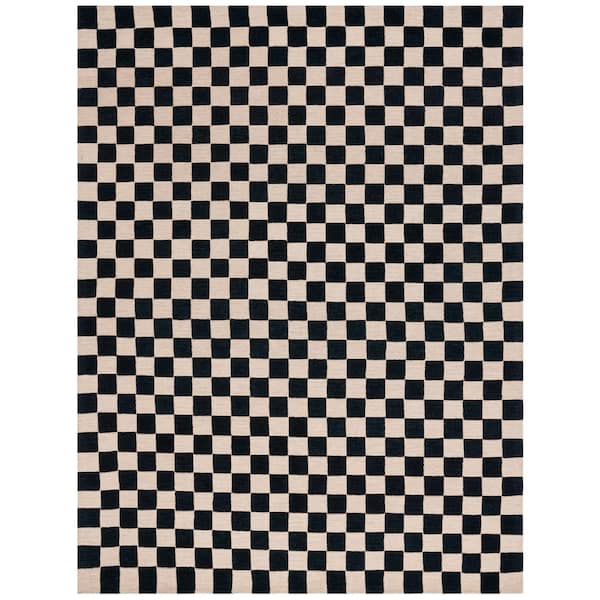 Martha Stewart 6 ft. x 9 ft. Black/Beige Geometric Area Rug