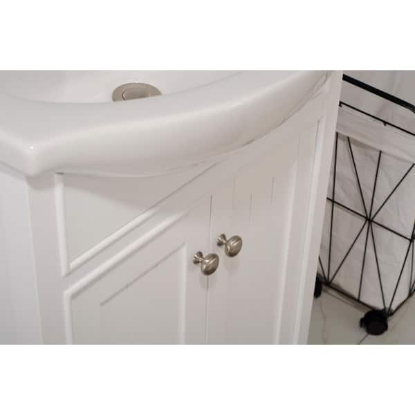 24 Triadsville Corner Shape White Bathroom Sink Vanity With