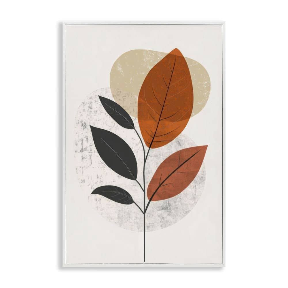 Autumnal Neutral Leaves by LSR Design Studio White Framed Nature Giclee Art Print 18 in. x 12 in. price history on PriceWatchPro