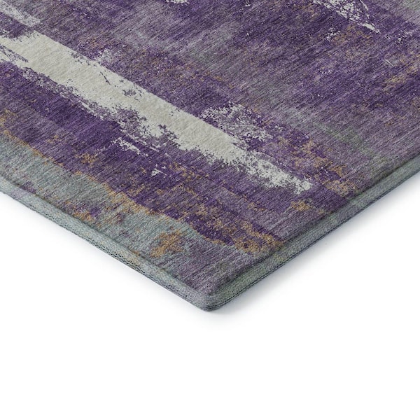 Mayfield Premium Machine Washable Abstract AMF1984 Purple 8 ft. x 10 ft. Area Rug