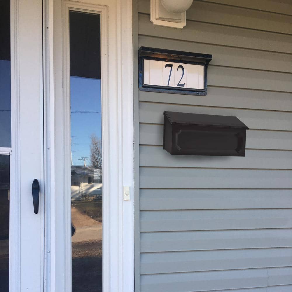 Windsor Black Plastic Wall Mount Mailbox with Decorative Design