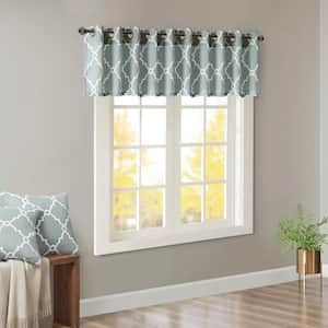 Westmont 18 in. L x 50 in. W in Seafoam/White Polyester Light Filtering Valance