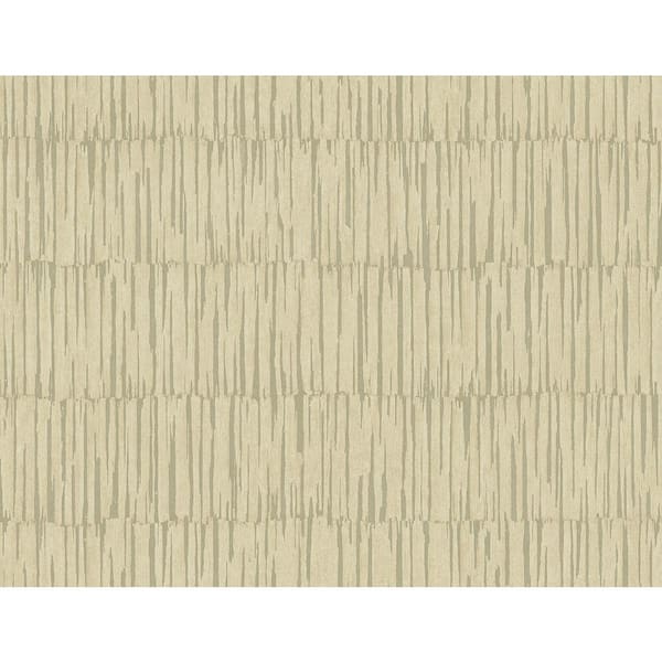 Seabrook Designs Wheat Naomi Striped Paper Unpasted Wallpaper Roll (60.75 sq. ft.)