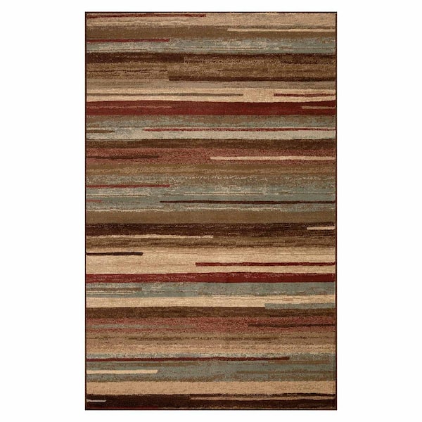 Fulgor Maroon 8 ft. 6 in. x 11 ft. 6 in. Modern Stripe Abstract Indoor Area Rug