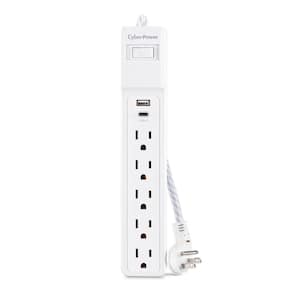5-Outlet, 1 USB-A, 1 USB-C Surge Protector with 4 ft. cord