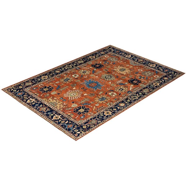 Serapi Orange 6 ft. x 9 ft. Tribal Wool Indoor Area Rug